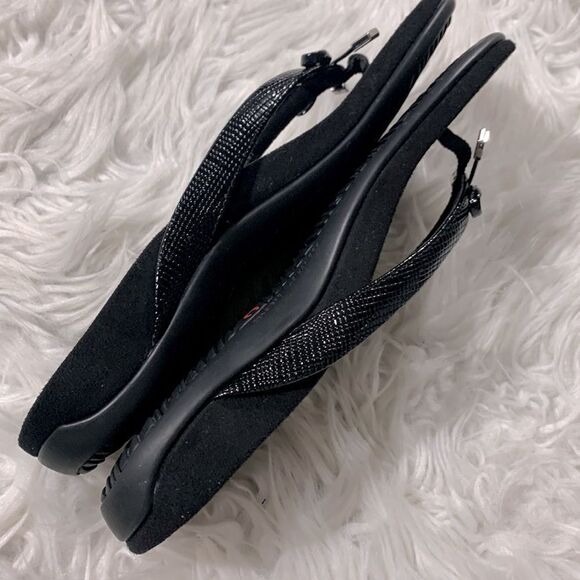 VIONIC Bella II Lizard embossed strap flipflop thong bow detail silvertone cap 8 - Picture 7 of 10